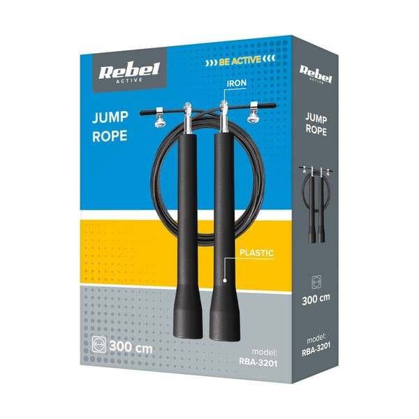 Boksehoppereb i plast med metalleje 3m justerbar, REBEL ACTIVE