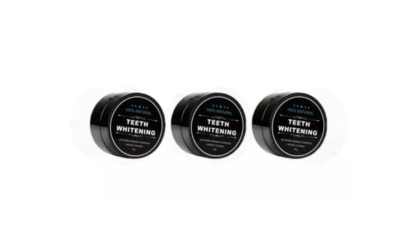 3 Pack - 100% Naturlig Tandblekning - Teeth Whitening Charcoal (30 g)