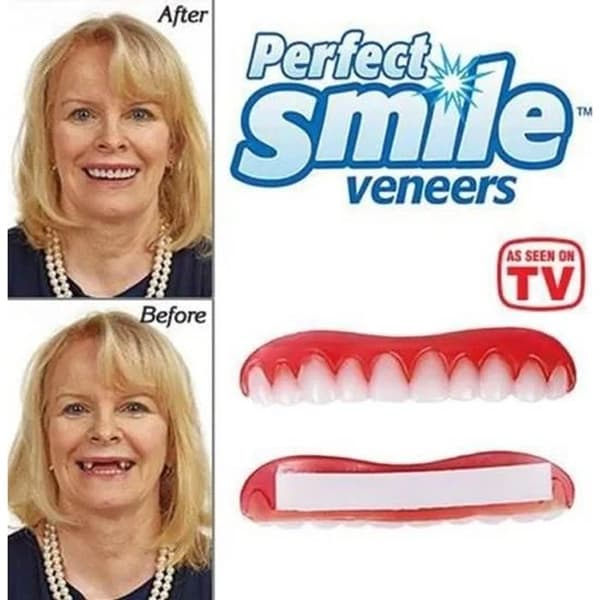 Perfect Smile Faner - Återanvändbar och avtagbar ersättningstand för ett ljust leende - Vuxen - Vit