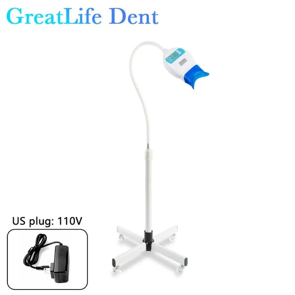 Tandblekningsmaskin, 6-delars hög effekt LED, justerbar timer, dubbelbågsbehandling,1 läge USA Kontakt