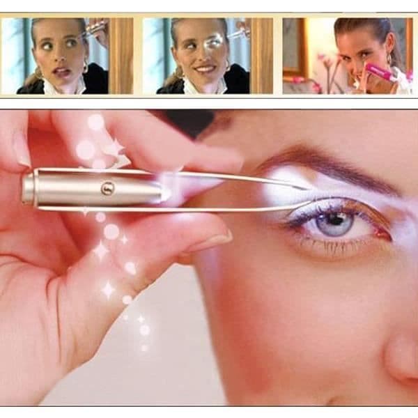 LED ögonbrynsklämma Pincett Makeup Skönhetsverktyg