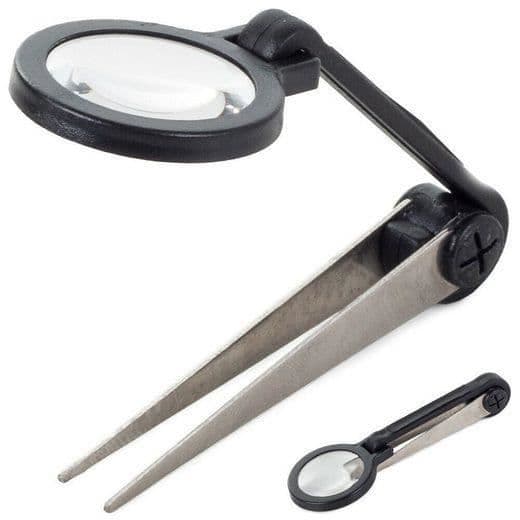Pincett med förstoringsglas LUPEX - DIVERSE - S0A2N0AIP2 - För ögonbryn och små föremål - Rostfritt stål