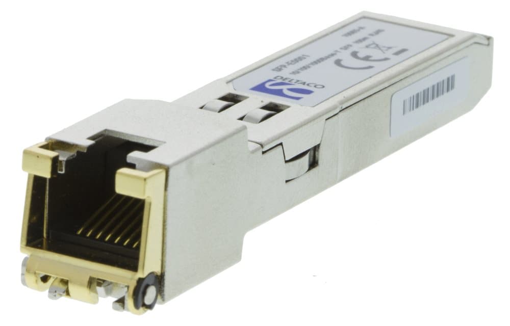 DELTACO SFP 1000Base-T, RJ45, Cat5, 100m (Svarer til HP J8177C)