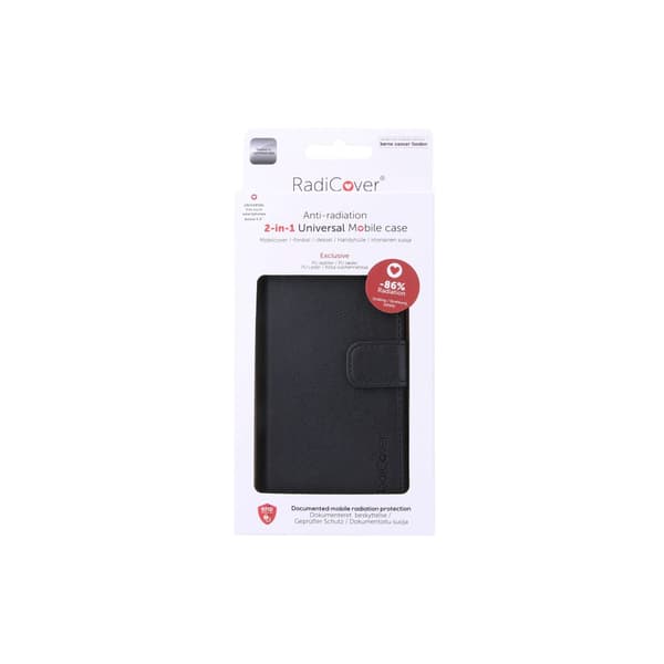 RADICOVER Strålingsbeskyttende Wallet PU Universal Large 5-5,4" 2in1 RFID Sort