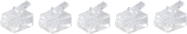 shiverpeaks BASIC-S modulært stik RJ11, uskærmet 6-benet, 4 kontakter tildelt, guldbelagte kontakter, i poly (BS72040-5)
