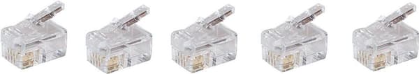 shiverpeaks ®-BASIC-S--Netværksmodulstik RJ10 4-benet, 4 kontakter tildelt, til runde kabler, guldbelagte kontakter--VE 5 (BS72039-R5)