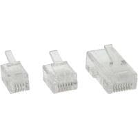 InLine - Modulär plugg - 6P4C RJ-11 - för pressning av rund kabel - paket med 10 (73014R)