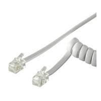 Wentronic Goobay telefonlur spiralkabel CCA (kopparbeklädd aluminium), vit, 4 m - RJ10-kontakt (4P4C) till RJ10-kontakt (4P4C) (68601)