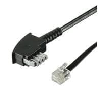 Wentronic Goobay TAE-N anslutningskabel (International Pin out) 4-polig, svart, 3 m - TAE-N-kontakt till RJ11/RJ14-kontakt (6P4C) (50951)