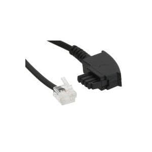 InLine - Telefonkabel - TAE-F (M) - RJ-11 (S) - 50 cm - Svart (18655)