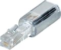 Miniatyrbillede 2 af 2: RJ11 drejestik anti twist sort/gennemsigtig