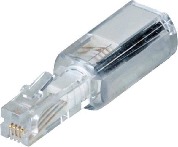 RJ11 drejestik anti twist sort/gennemsigtig