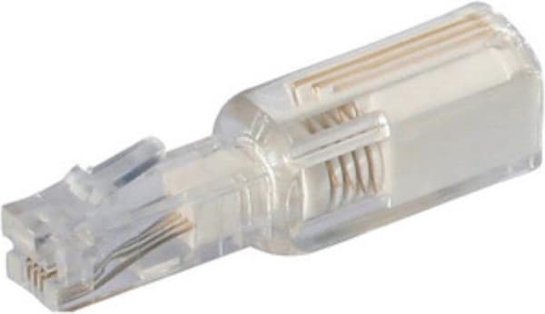 RJ11 drejestik anti twist sort/gennemsigtig