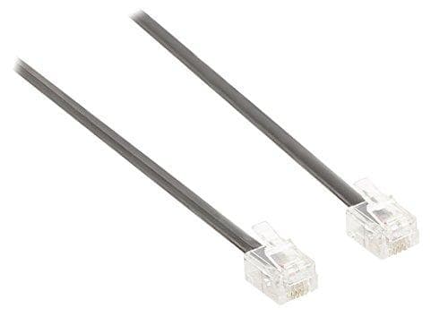 Telefonkabel, svart, 2,0 m (EXC288100)