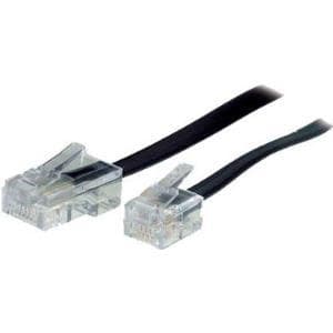 Modulär anslutningskabel, RJ11 hane (6P4C) / RJ45 hane (8P4C), svart, 15,0 m För anslutning av telefoner och faxmaskiner till det strukturerade kablag