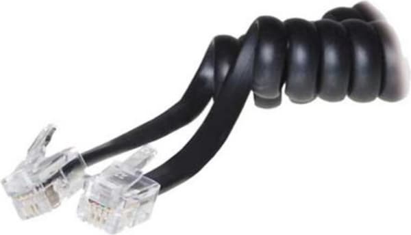 Mottagarkabel lindad 2 m western/western 4/4 svart (TC 70133 / 50270)