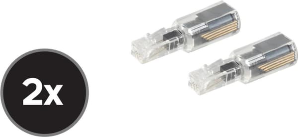 S/CONN maksimale tilslutningsmuligheder SÆT med 2 - untangler til telefonrørkabel twist-stop, smal version, sort-transparent (71216-S-SET2)