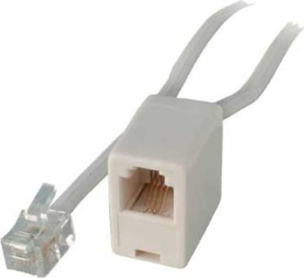 S/CONN maximal anslutning modulär RJ ISDN telefonförlängning västra kontakt 8/4 till västra uttag 8/4, vit, 6,0m (70226-8/4W)
