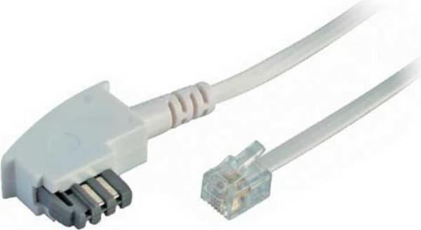 S-Impuls - telefonkabel - TAE-N (M) till RJ-11 (6-polig) (M) - 3 m - platt - vit (70113W)