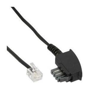 InLine - telefonkabel - TAE-N (S) til RJ-11 (6-benet) (S) - 10,0m - sort (18810B)