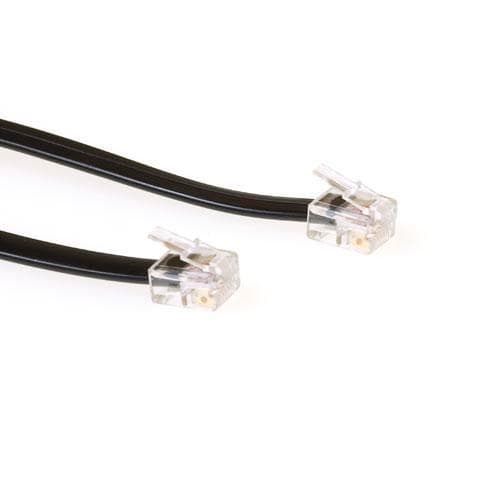 ACT RJ12 - RJ12-kabel - Svart 1,0 m 1 m svart telefonkabel (TD5701)