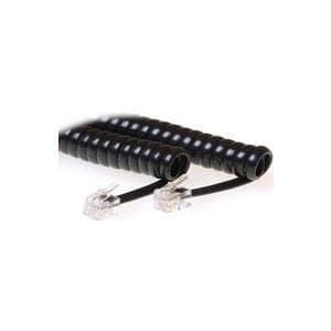 MicroConnect - Telefonkabel - RJ-10 (M) till RJ-10 (M) - 4 m - spolad - svart