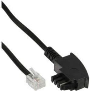 InLine - Telefonkabel - RJ-11 (M) till TAE-F (M) - 1,0 m - Svart (18901)