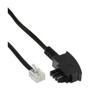 InLine - Telefonkabel - TAE-F (S) till RJ-11 (S) - 20,0 m - Svart (18920A)