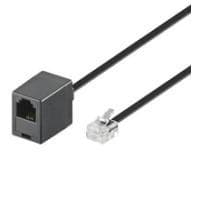 Wentronic goobay - telefonförlängningskabel - RJ-11 (M) till RJ-11 (W) - 15,0 m - platt - svart (68258)