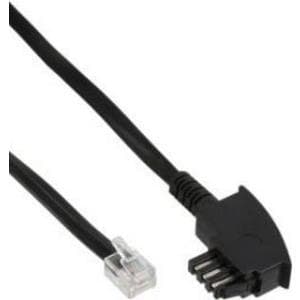 InLine - Telefonkabel - RJ-12 (S) till TAE-N (S) - 1,0 m - Svart (18812A)
