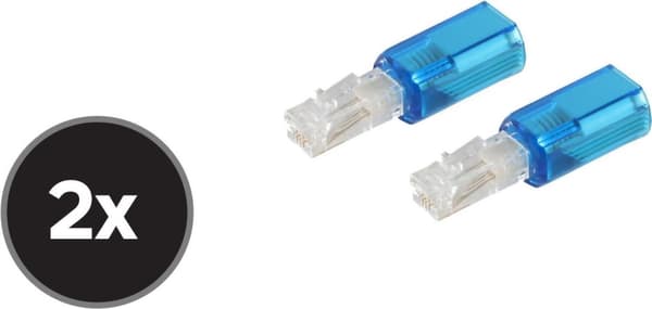 S/CONN maksimale tilslutningsmuligheder SÆT med 2 - untangler for telefonrør twist-stop, smal version, blå-transparent (71216-B-SET2)