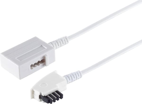 TAE-förlängning TAE-F St/Bu 4-ledare 3m vit (TC 70203-W)