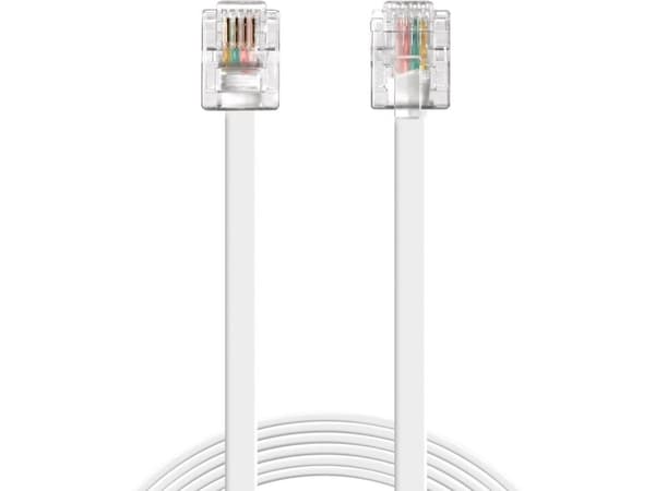 Sandberg - telefonkabel - RJ-11 (M) till RJ-11 (M) - 5,0m - vit (502-52)