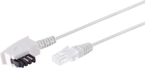 S/CONN maximal anslutning TAE-F-kontakt till RJ45-kontakt, VDSL-routerkabel, vit, 20,0 m (12-09096)