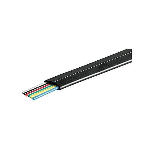 Wentronic Goobay telefon platt kabel 100 m rulle, AWG 28, CCA (kopparbeklädd aluminium), svart (93306)