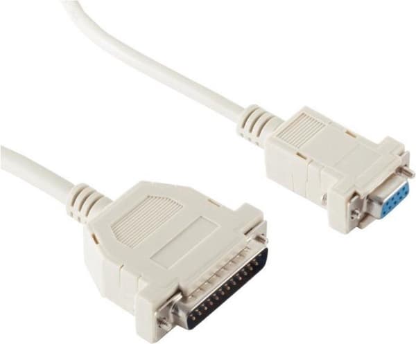 S-Impuls seriell RS232 nollmodemkabel 9-stift SUB-D (f) - 25-stift SUB-D (m) - 3 meter