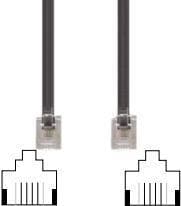 e+p T 16 6m svart telefonkabel (T16)