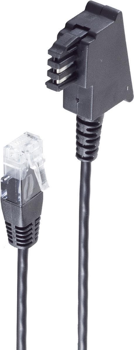 shiverpeaks ®-BASIC-S--puhelinliitäntäkaapeli-TAE-F-liitin RJ45-liittimeen, DSL VDSL-reititinkaapeli, musta, 20,0m (BS12-09095)