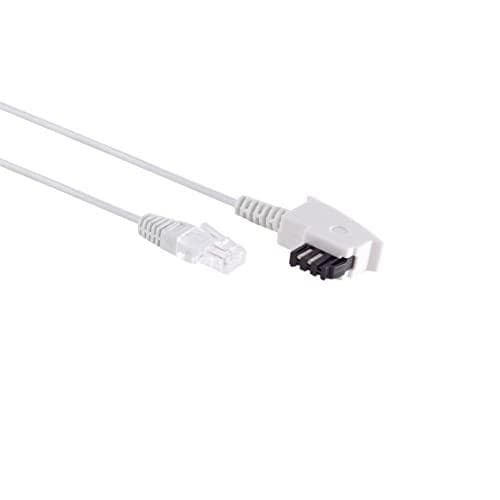 S/CONN maximal anslutning TAE-F-kontakt till RJ45-kontakt, VDSL-routerkabel, vit, 1,5 m (12-09156)
