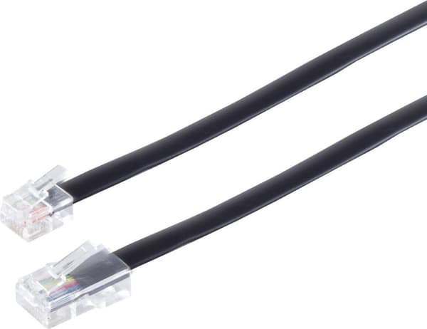 Modulkabel RJ45 ISDN västerkontakt 8/6 till RJ12 västerkontakt 6/6, 3m Struktur: 6-ledar platt centrerad (70253-6/6)
