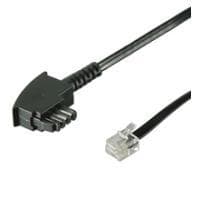 Wentronic Goobay TAE-F anslutningskabel (universal stift ut), svart, 3 m - TAE-F kontakt till RJ11/RJ14 kontakt (6P4C) (68535)