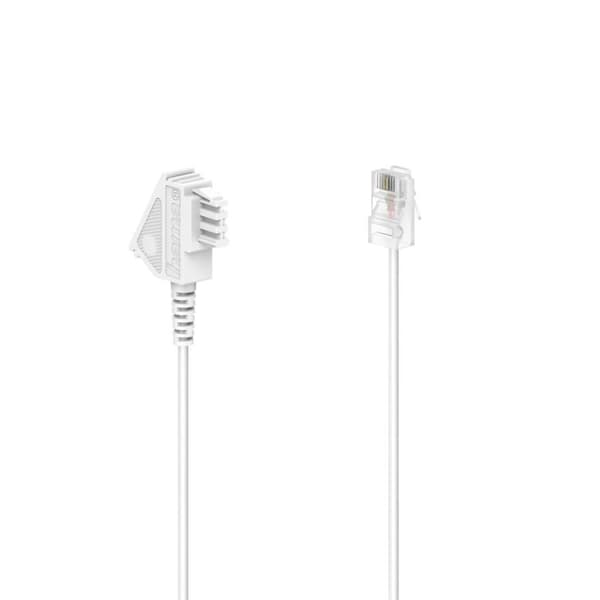 Hama DSL-boxkabel, TAE-F-kontakt - modulär kontakt 8p2c, 3 m, vit (00201118)