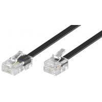 Wentronic goobay Western-kabel - telefon-/nätverkskabel - RJ-11/RJ-14 (M) till RJ-45 (M) - 3 m - platt - svart (68530)