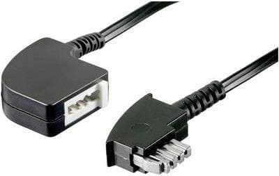 Basetech faxförlängningskabel [1x TAE-N-kontakt - 1x TAE-N-koppling] 10 m svart Basetech (1602136)