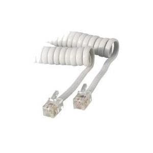 Mottagarekabel lindad 4 m Western/Western 4/4 vit (TC 70134 / 68601)