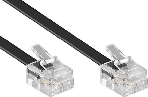 S-Impuls RJ11 - RJ11 telefonkabel / svart - 15 meter