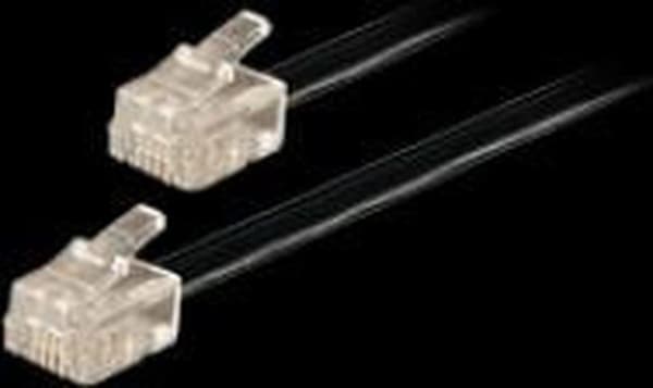 S-Impuls RJ11 - RJ11 telefonkabel / svart - 15 meter