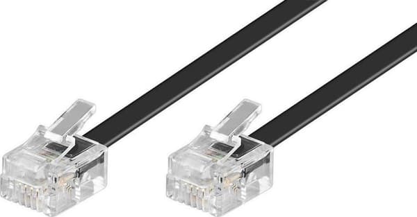 S-Impuls RJ11 - RJ11 telefonkabel / svart - 15 meter