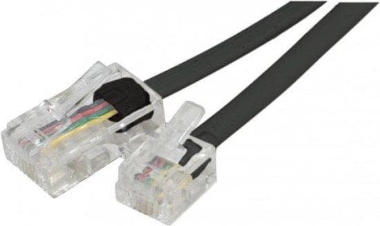 Telefonkabel, RJ11-kontakt till RJ45-kontakt, svart, 10,0 m (EXC911739)