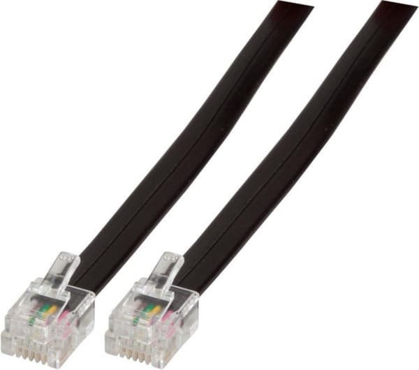 Modulkabel RJ12 (6/6) / RJ12 (6/6), 1:1, 10 meter modulär/modulär 6/6pol 10,0m modulär plugg till modulär plugg, 1:1 (K2404SW.10)